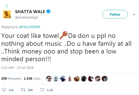 Shatta Wale came heavy and bashed Hitz FM with tweets
